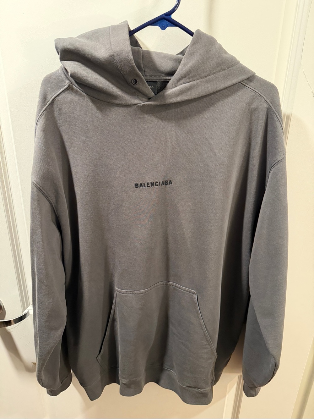 Balenciaga Gray Logo Pullover Hoodie